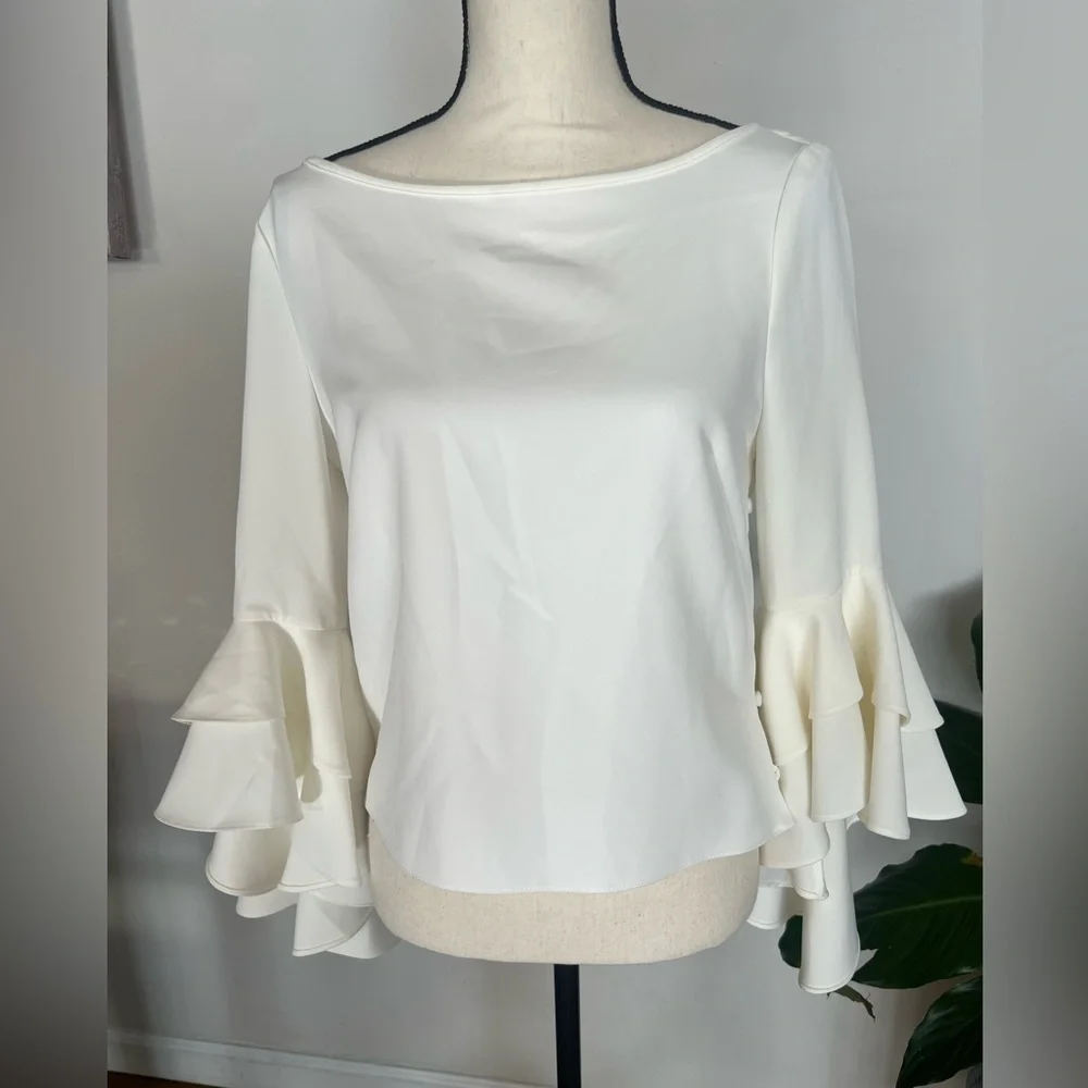 Milly Cream Ruffle Sleeve Blouse